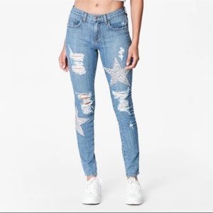 LF Carmar Denim Rhinestone Star Patch Mia Jeans